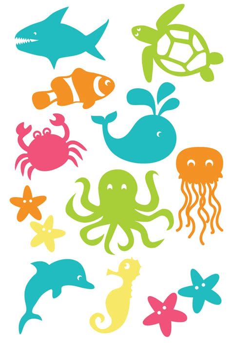 Download Free Under The Sea Papercut Template, Cute Sea Creature SVG, DXF, PDF Files